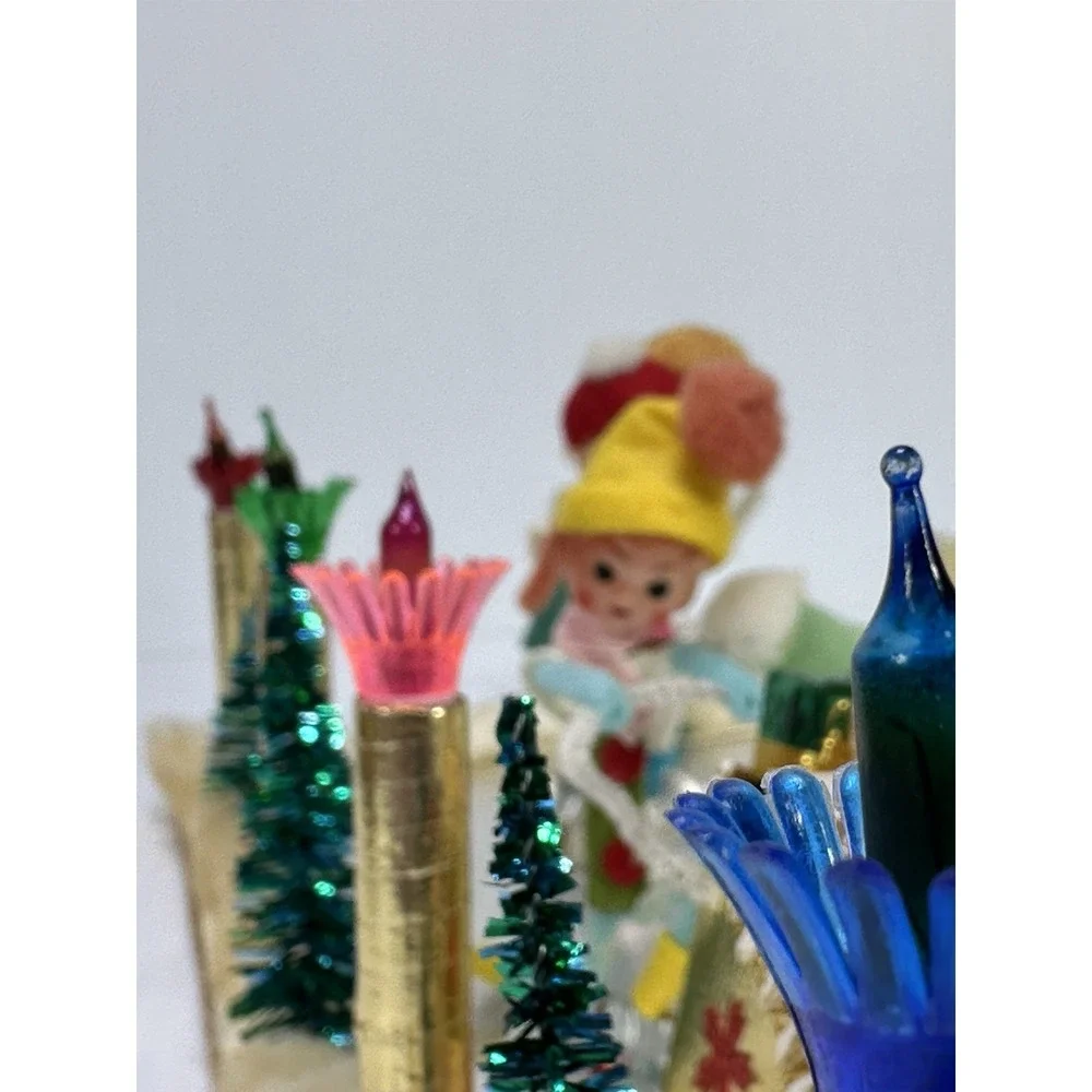 Vintage Pixie Diorama Illuminated Skating Rink Style NO 588 Christmas Japan Box